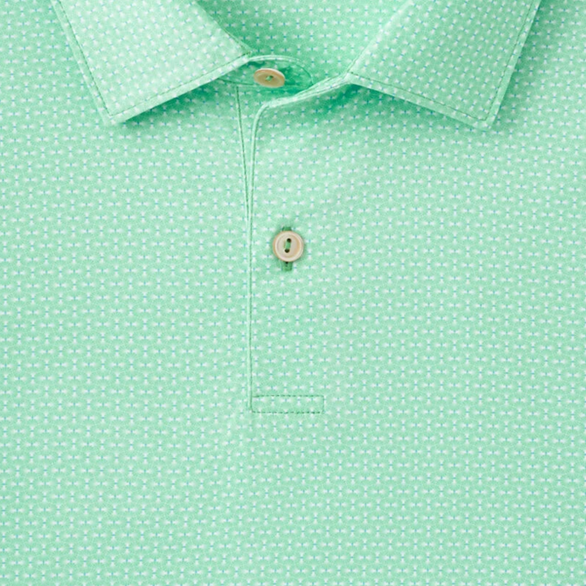 Peter Millar 2024 PGA Championship Art Deco Polo in Summer Meadow - Close Up
