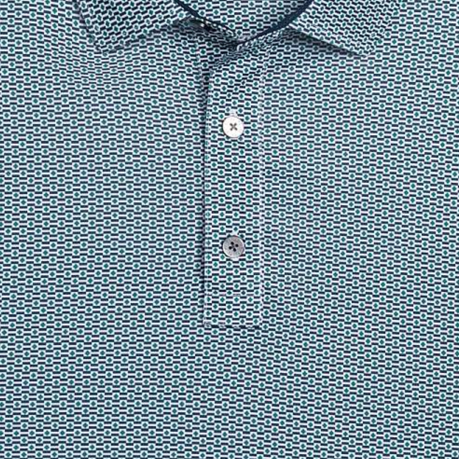 FootJoy 2026 PGA Championship Aberdeen Nautical Flag Polo in Field Green, Navy, and White - Front View