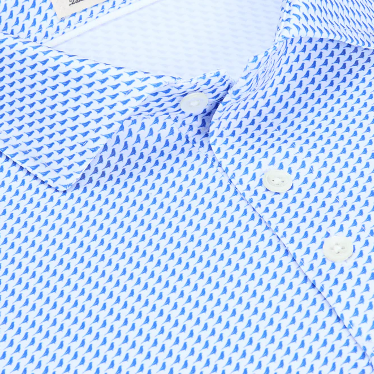 Holderness &amp; Bourne 2025 PGA Championship Ballard Bird Pattern in Marlin Blue - Pattern Close Up