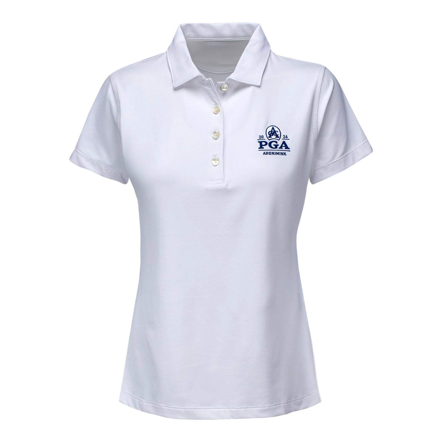 Peter Millar 2026 PGA Championship Ladies Solid Polo in White - Front View