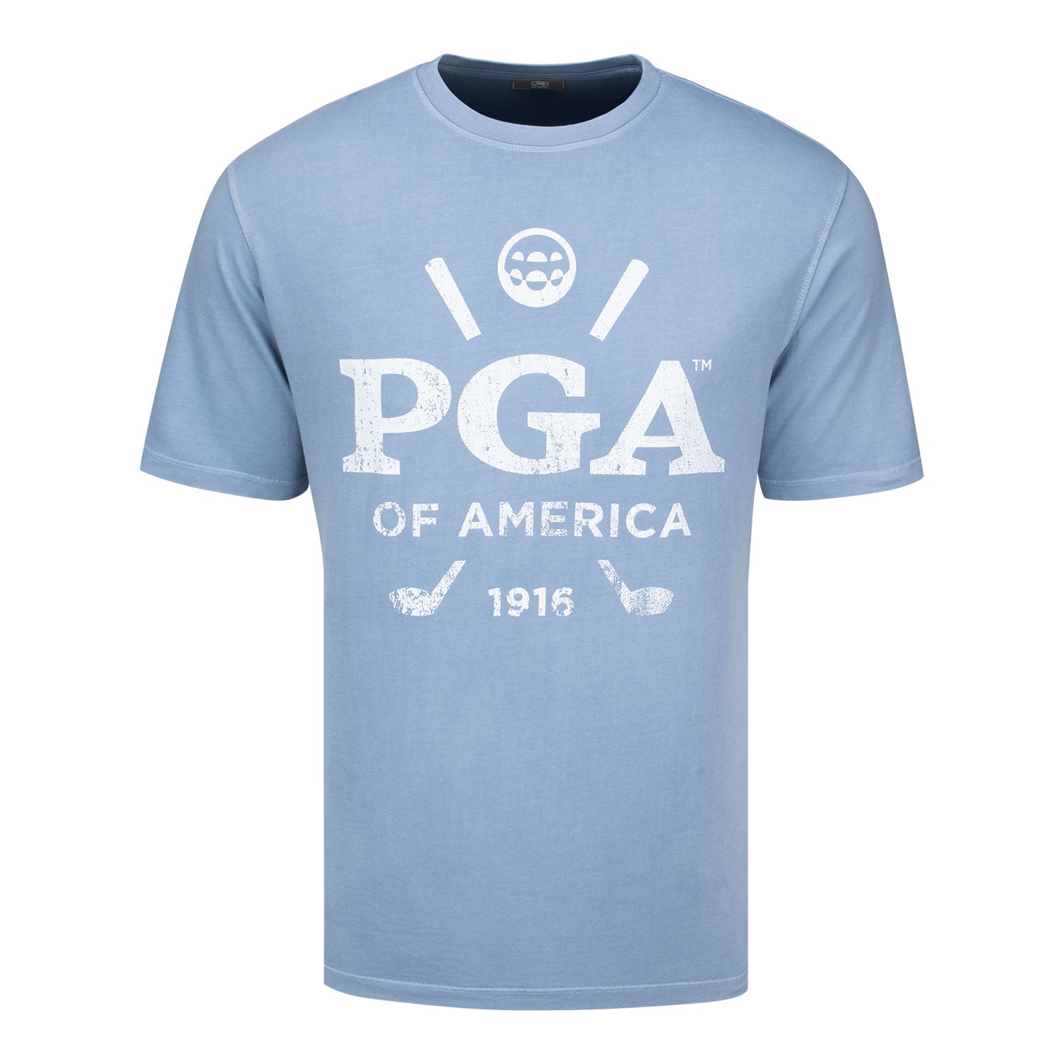 Ahead PGA of America Distressed Print Shirt in Denim - Front View