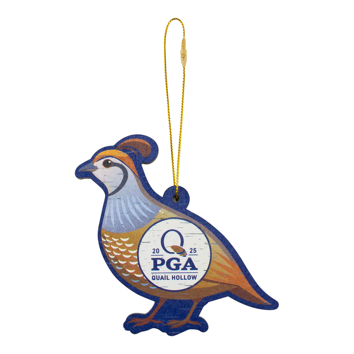 Signs by the Sea 2025 PGA Championship Wooden Quail Ornament - Front View