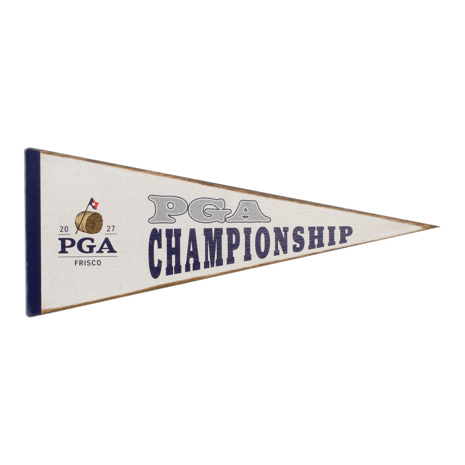 Signs by the Sea 2027 PGA Championship Wood Pennant in White and Navy - Front