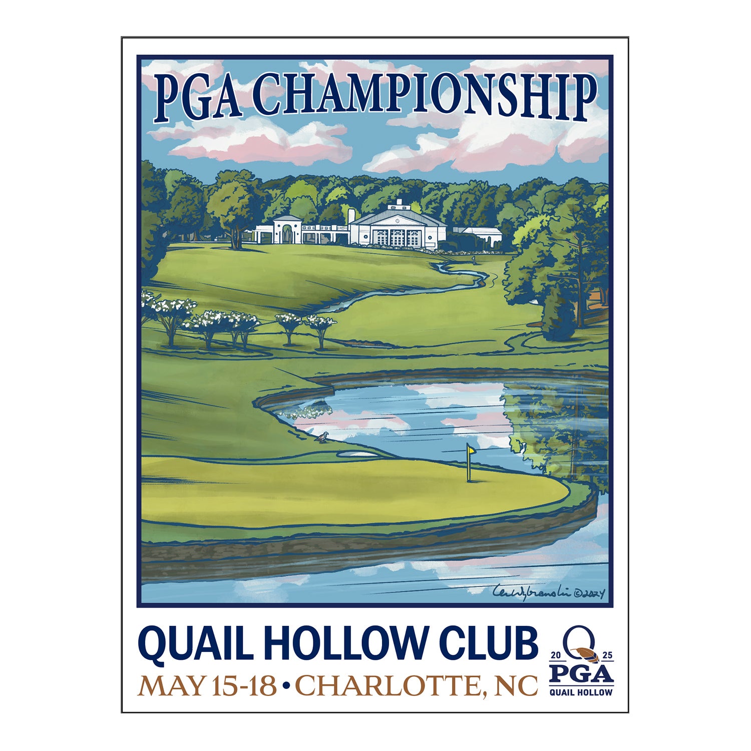 Lee Wybranski 2025 PGA Championship Quail Hollow Poster - Front View