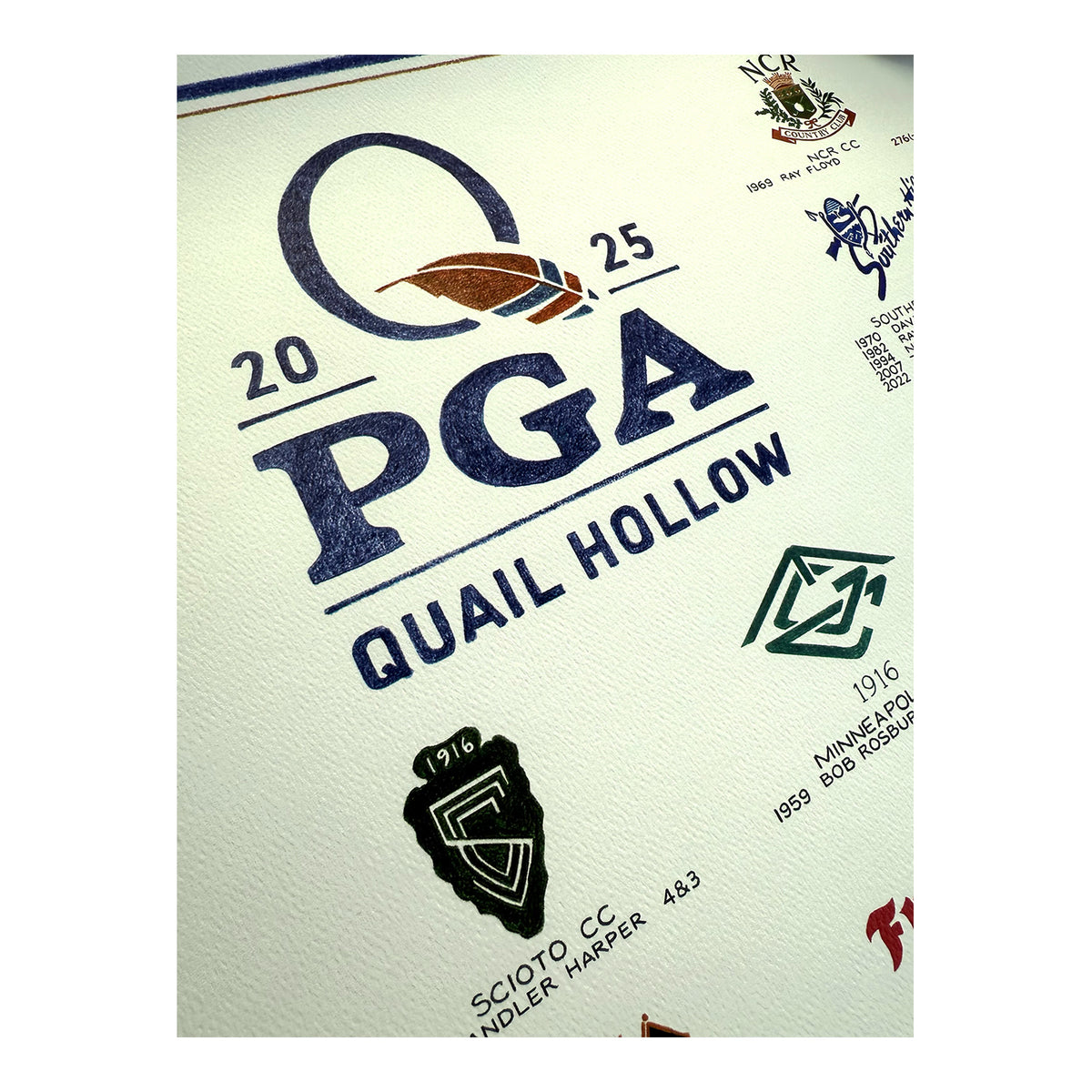 Archive 22 2025 PGA Championship History Poster - 2025 PGA Championship Logo Close Up