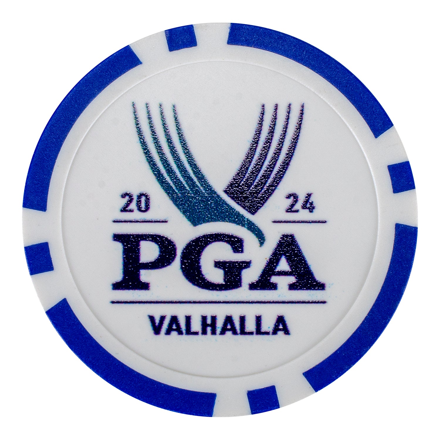 Tournament Solutions 2024 PGA Championship Blue Poker Chip - Front View