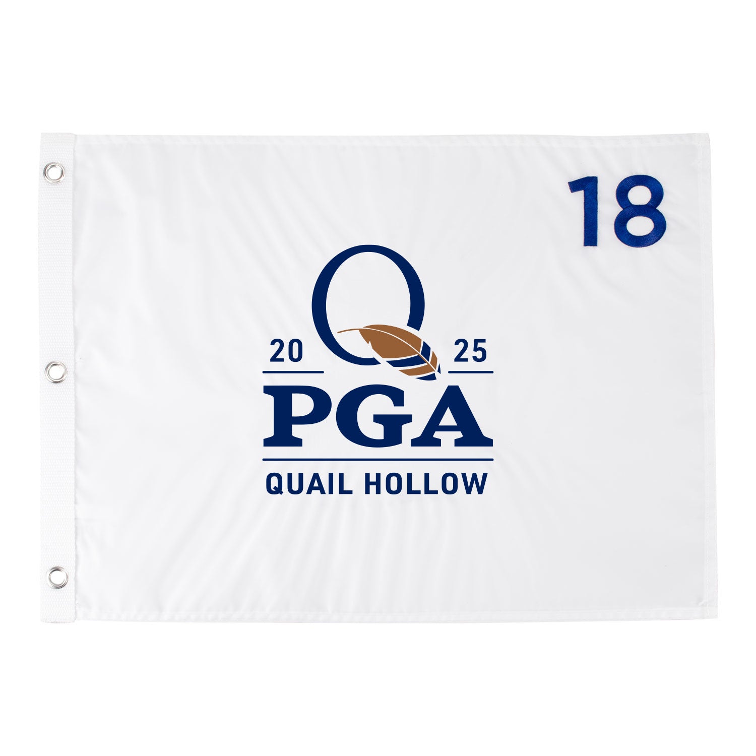 Ahead 2025 PGA Championship Embroidered Flag in White - Front View