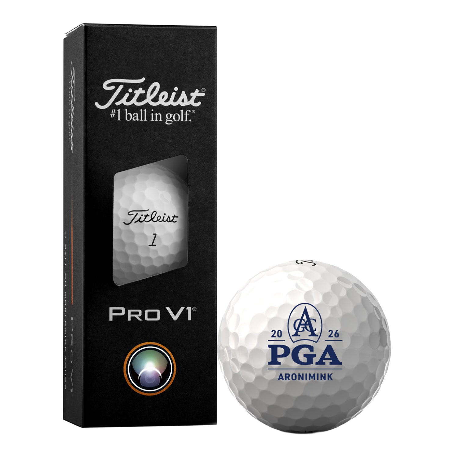 Titleist 2026 PGA Championship ProV1 3pk Sleeve of Golf Balls - Front View