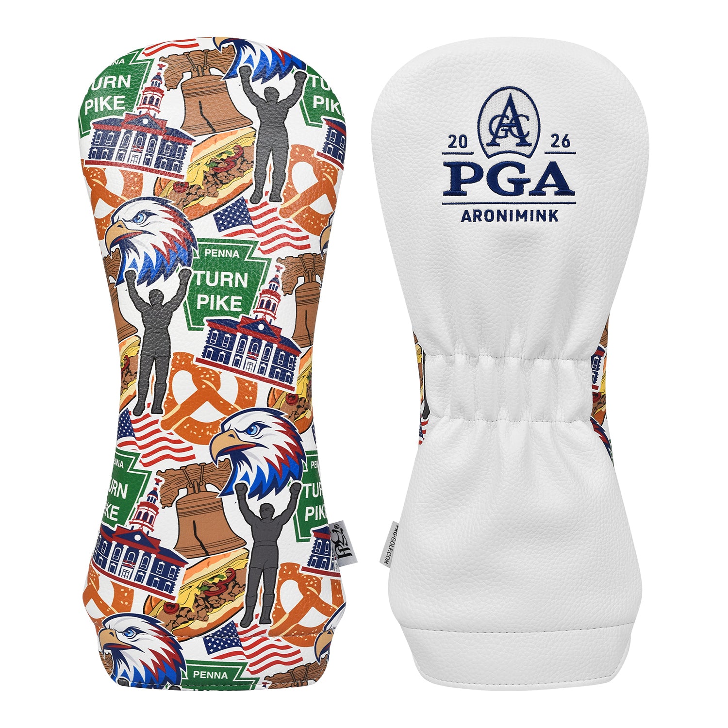 PRG Golf 2026 PGA Championship Philly Print Driver Cover - Front and Back View