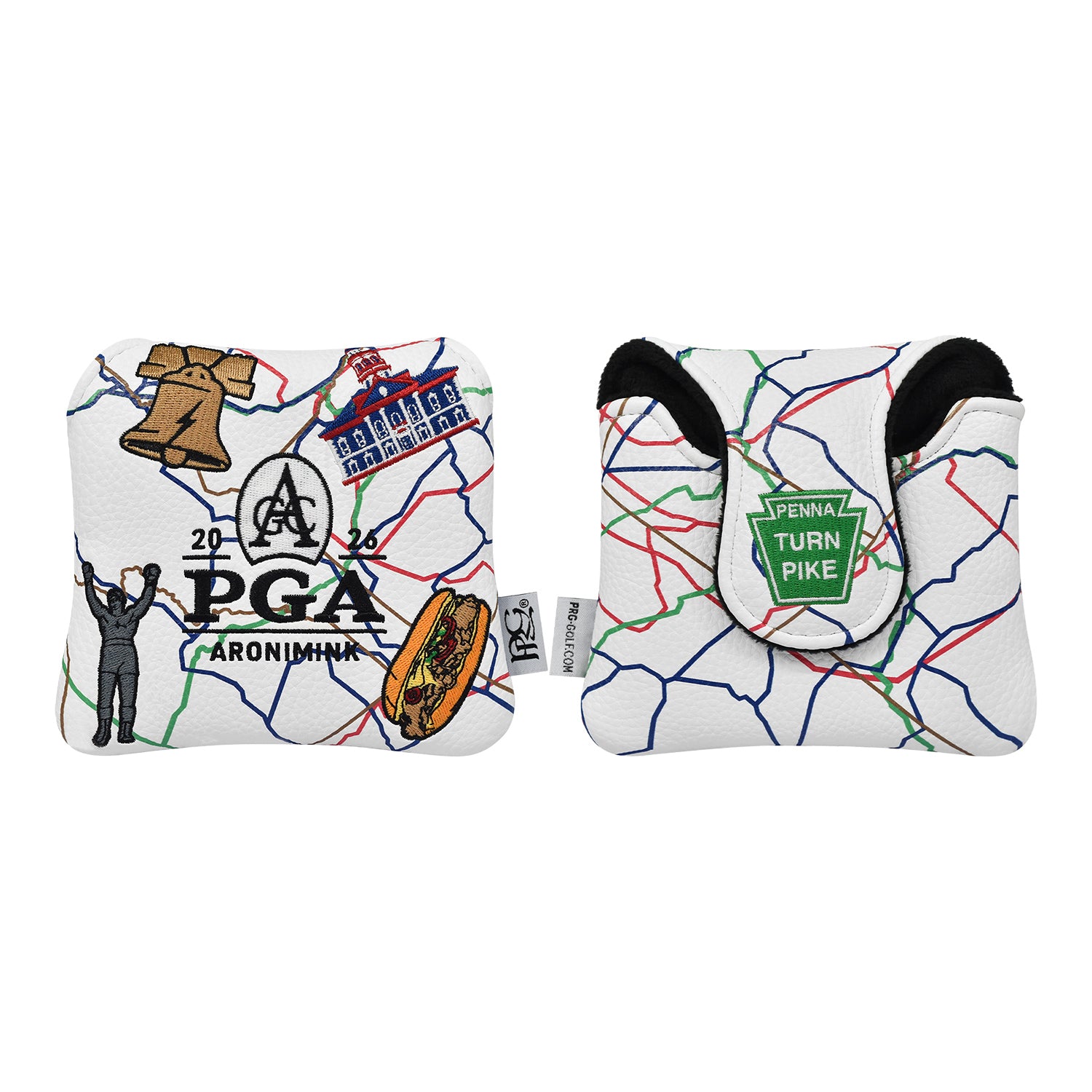 PRG Golf 2026 PGA Championship Philly All Over Map Blade Cover - Front and Back