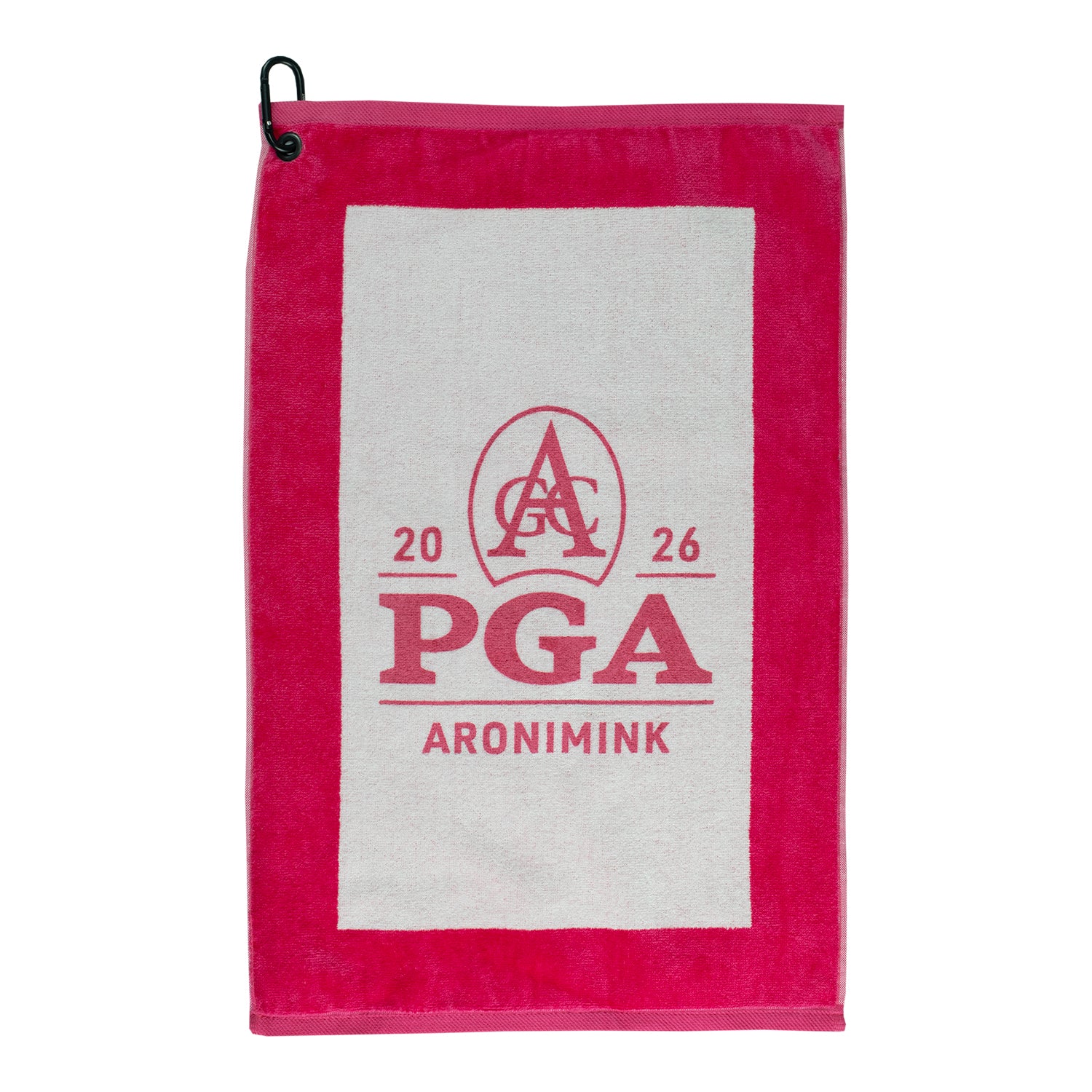 Dynamic 2026 PGA Championship Hi-Def Edge Towel in Pink - Front View