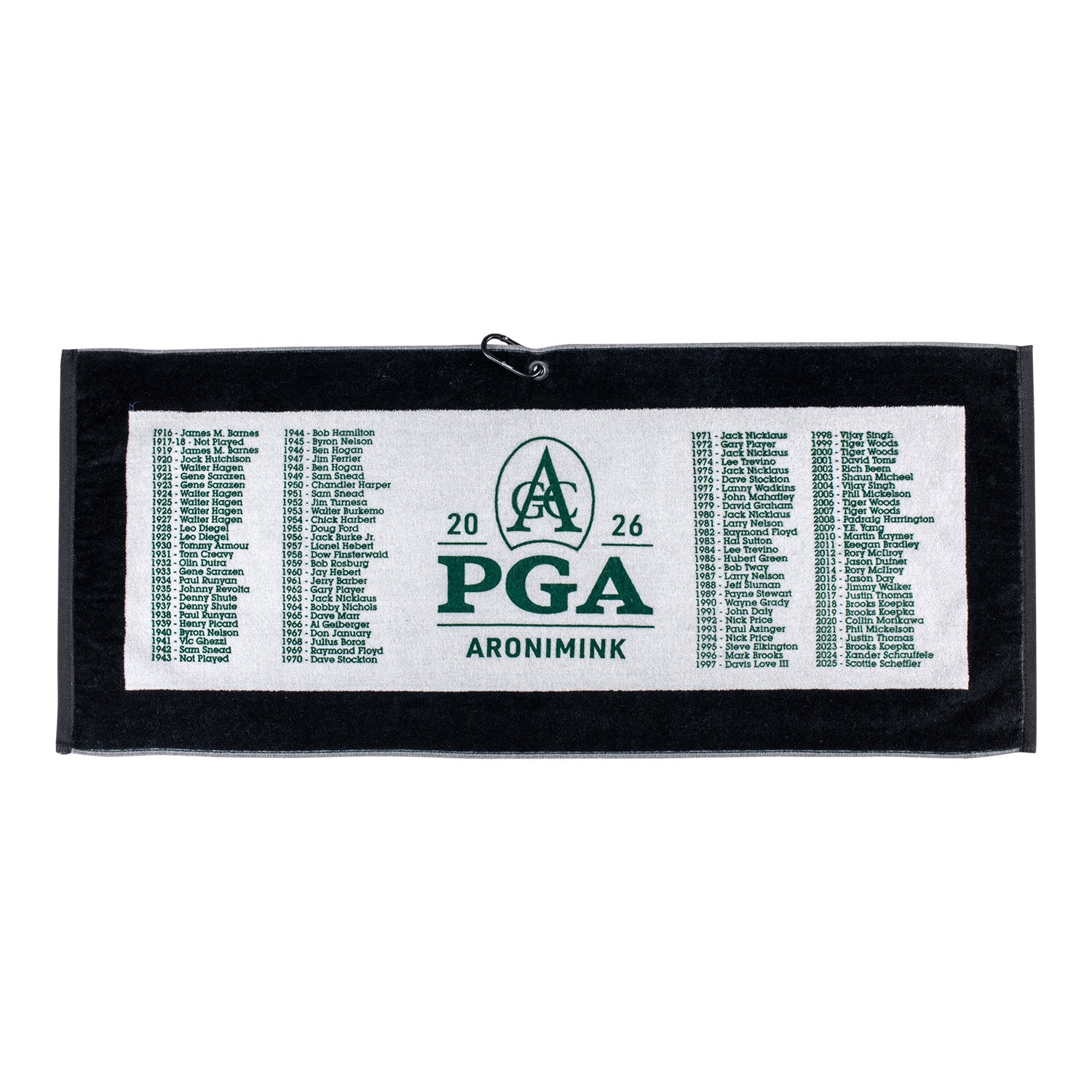 Dynamic 2026 PGA Championship Pro-Edge Past Champions Towel in Black - Front View