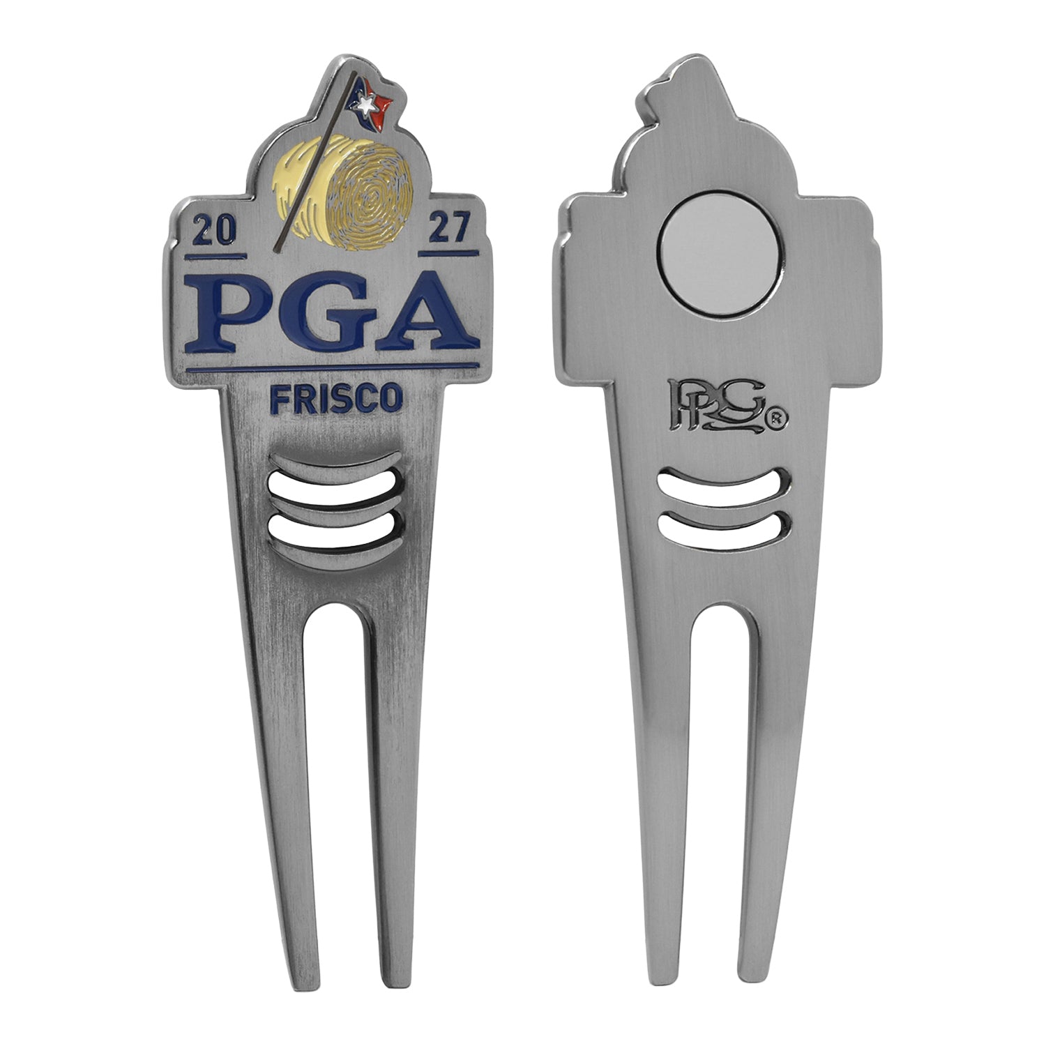 PRG Golf 2027 PGA Championship Divot Tool & Ball Marker Set - Front and Back Packaged