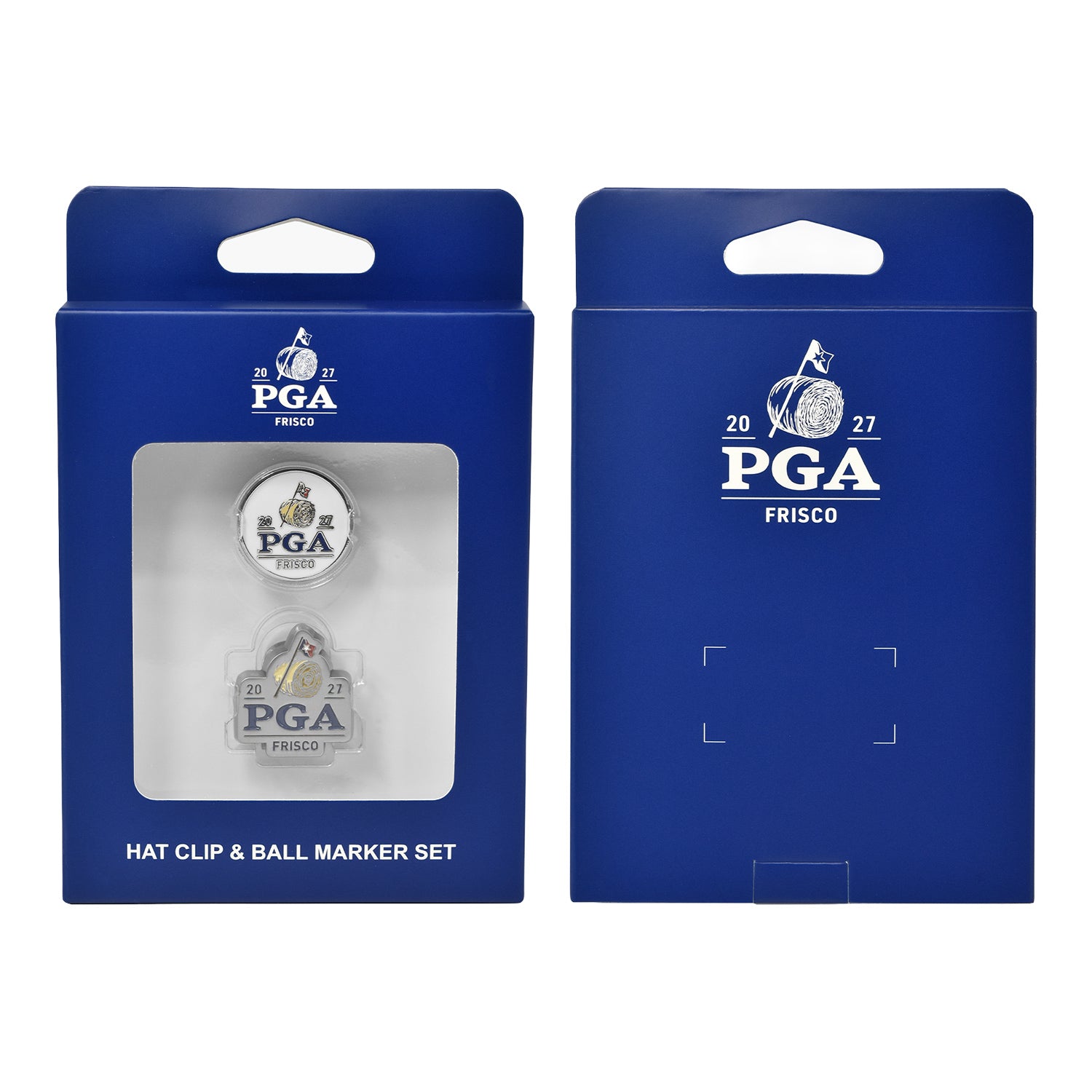PRG Golf 2027 PGA Championship Hat Clip and Ball Mark Set - Front and Back Packaged