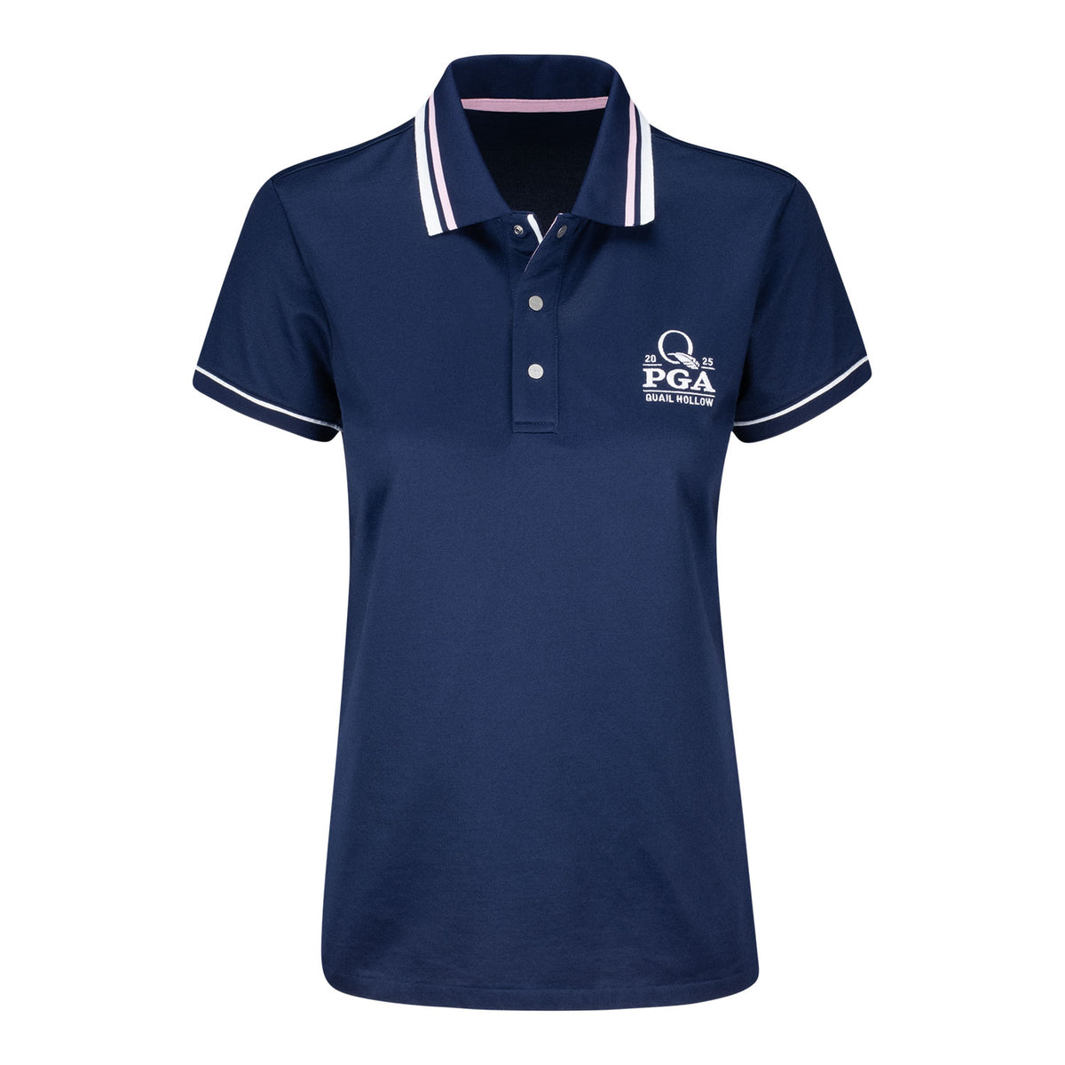 Ralph Lauren 2025 PGA Championship Women&#39;s Val Pique Polo in Refined Navy - Front View