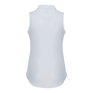 Peter Millar 2025 PGA Championship Ladies Opal Sleeveless Polo in White - Back View
