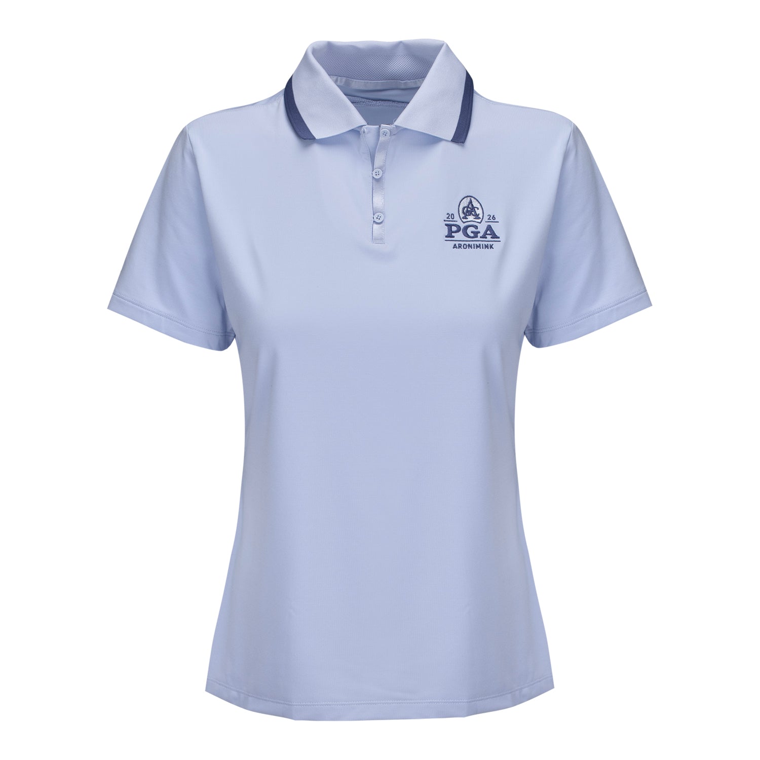 Nike 2026 PGA Championship Women's Tour Polo in Ghost and Sanded Purple - Front View