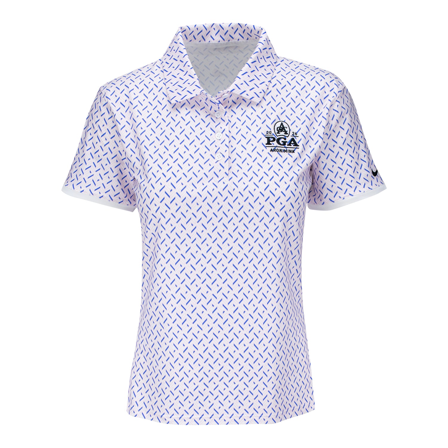 Nike 2026 PGA Championship Women's Victory Print Polo in White - Front View
