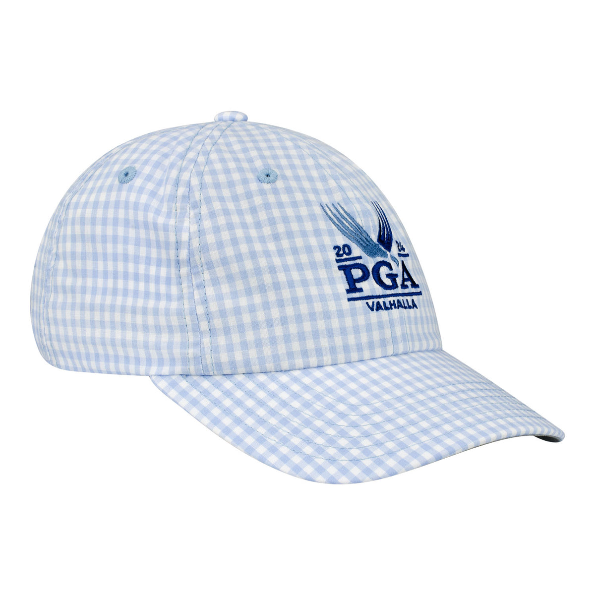 Ahead 2024 PGA Championship Ladies Checkmate Hat in Chambray Blue - Angled Front Right View