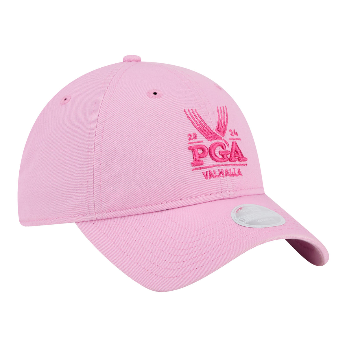 New Era 2024 PGA Championship Ladies Classic Hat in Pink - Angled Front Right View