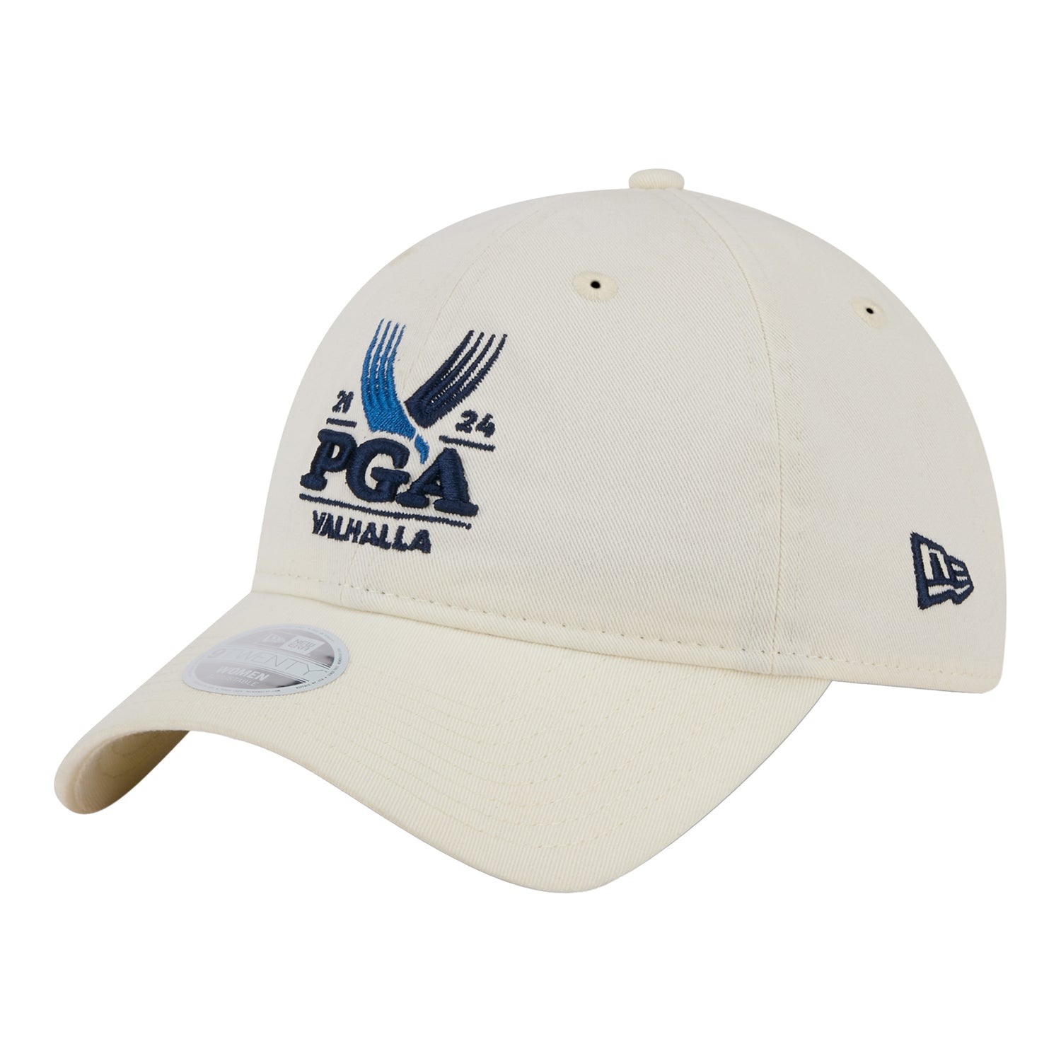 New Era 2024 PGA Championship Ladies Classic Hat in Cream - Angled Front Left View