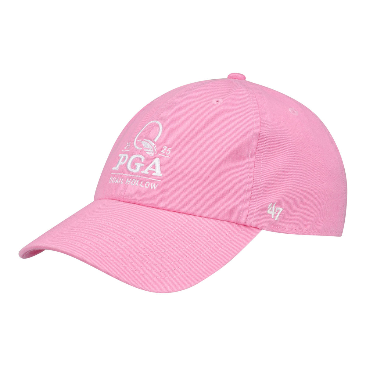 &#39;47 Brand 2025 PGA Championship Clean Up Cotton Hat in Rose - Angled Front Left View