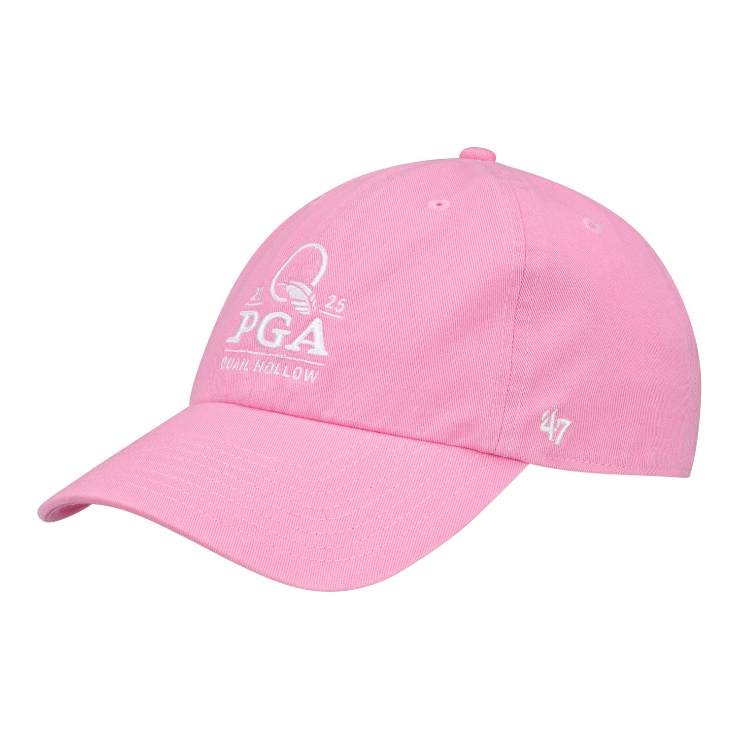 '47 Brand 2025 PGA Championship Clean Up Cotton Hat in Rose - Angled Front Left View