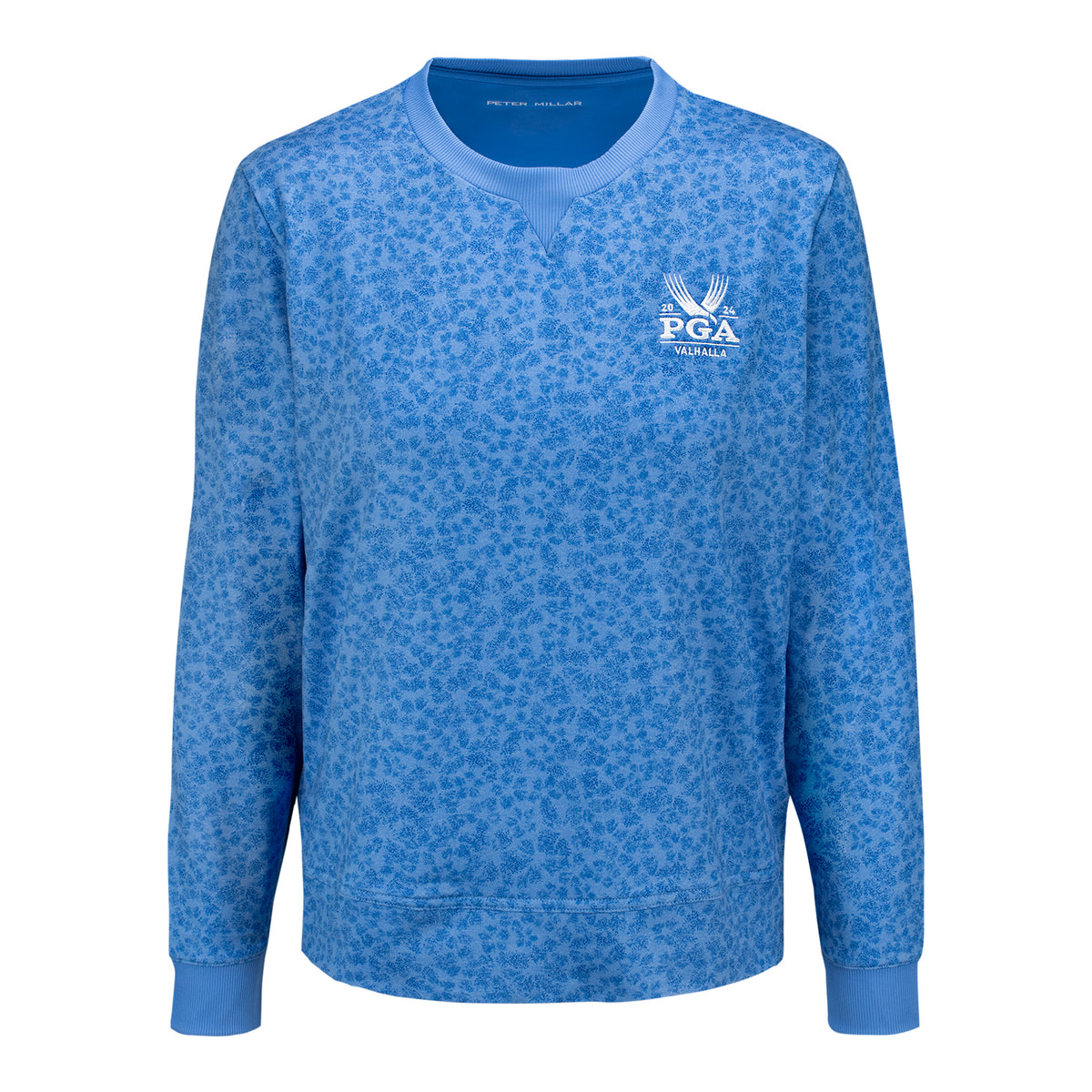Peter Millar 2024 PGA Championship Ladies Azalea Sport Sweatshirt in Blue Bonnet - Front View