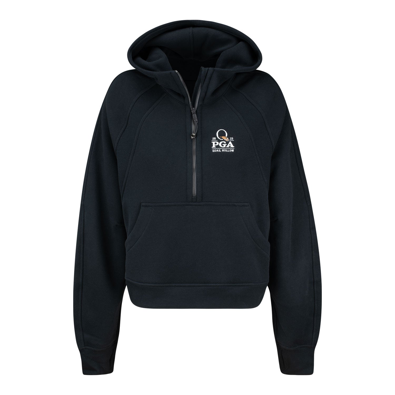 lululemon 2025 PGA Championship Scuba Oversized Half Zip Hoodie in Black - Front View