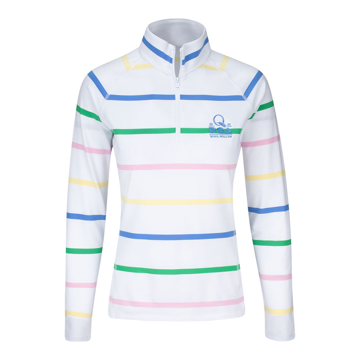 Ralph Lauren 2025 PGA Championship Women&#39;s Striped Quarter Zip in Multicolor - Front View