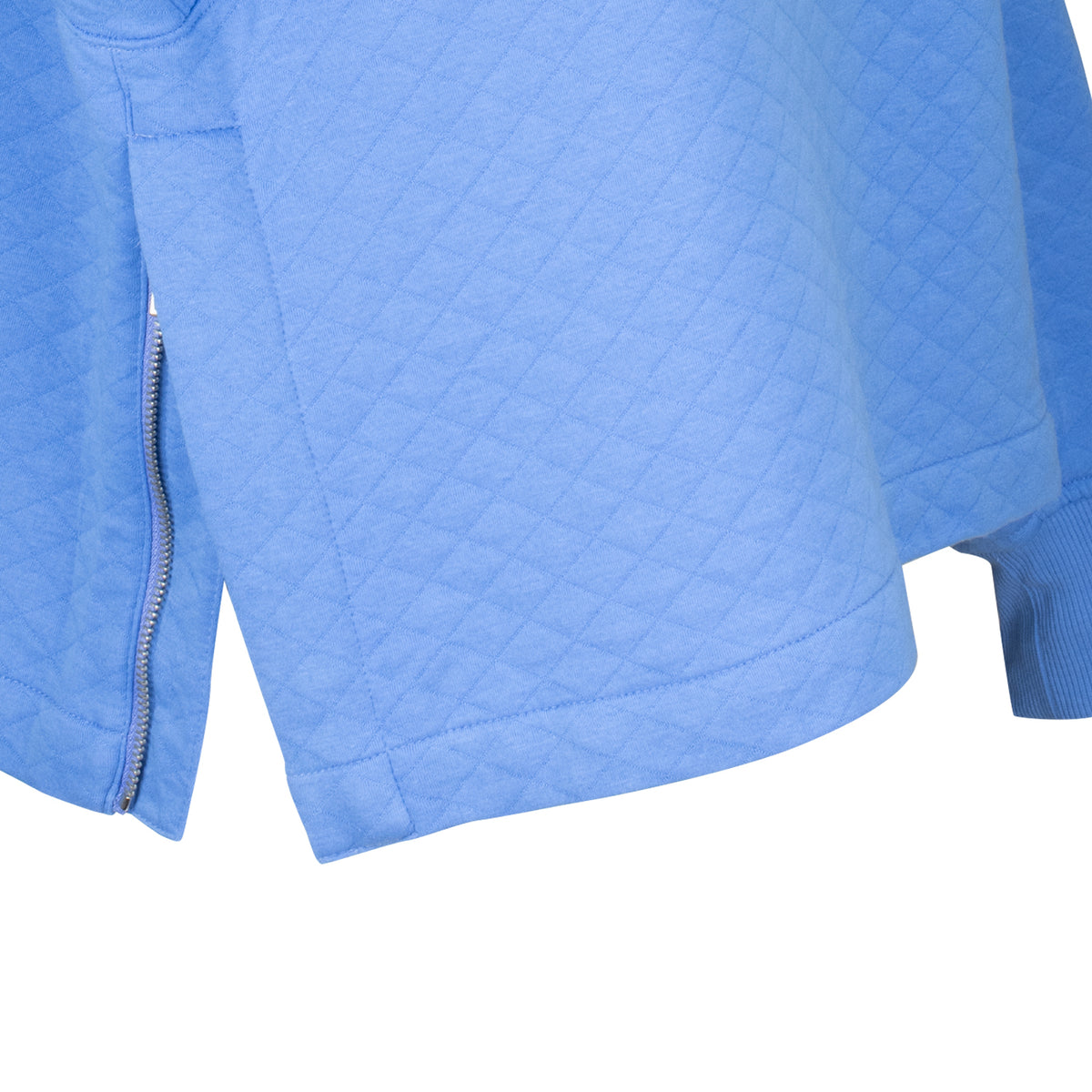 Ralph Lauren 2025 PGA Championship Women&#39;s Double Knit Quilted Quarter Zip in Summer Blue - Close Up View