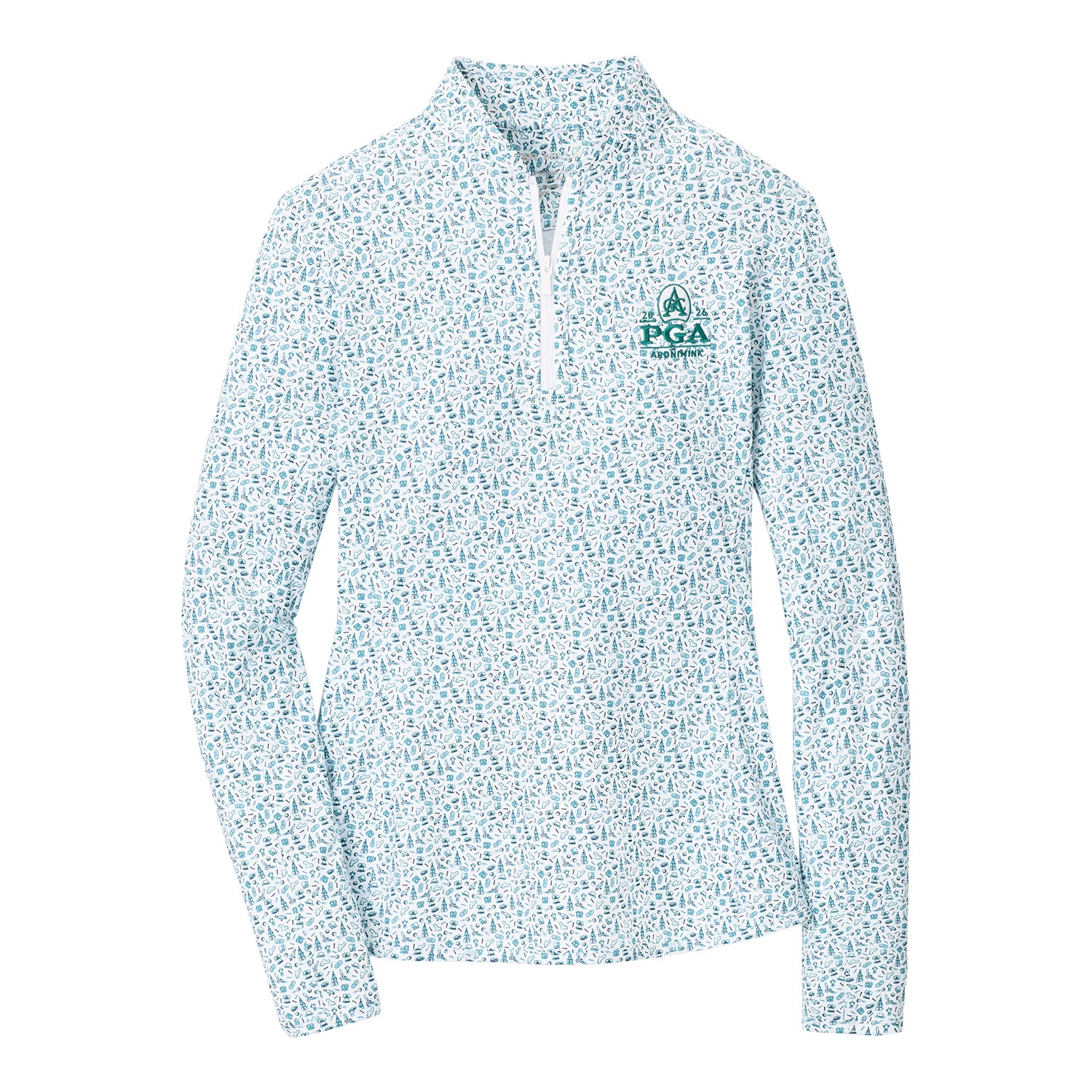 Peter Millar 2026 PGA Championship Women's Philly Motif Pattern Sun Shirt in White - Front View