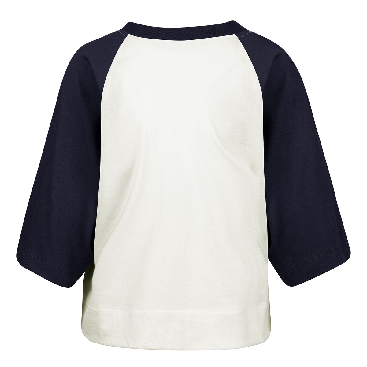 &#39;47 Brand 2025 PGA Championship Women&#39;s Flare Raglan Crop T-Shirt in Sandstone and Atlas Blue - Back View