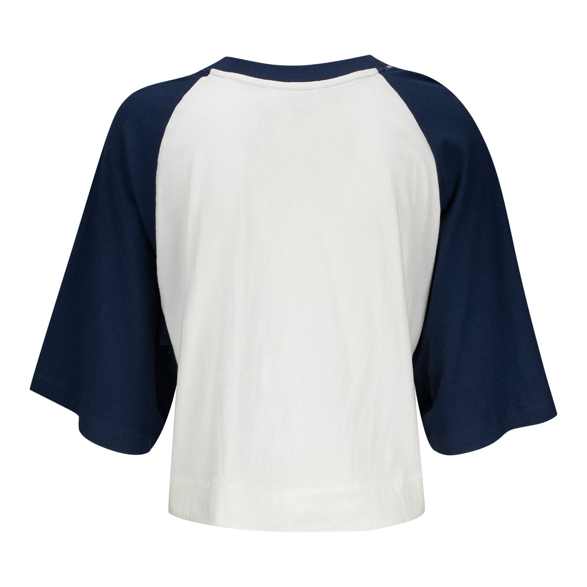 &#39;47 Brand 2025 PGA Championship Women&#39;s Flare Raglan Crop T-Shirt in Sandstone and Atlas Blue - Back View