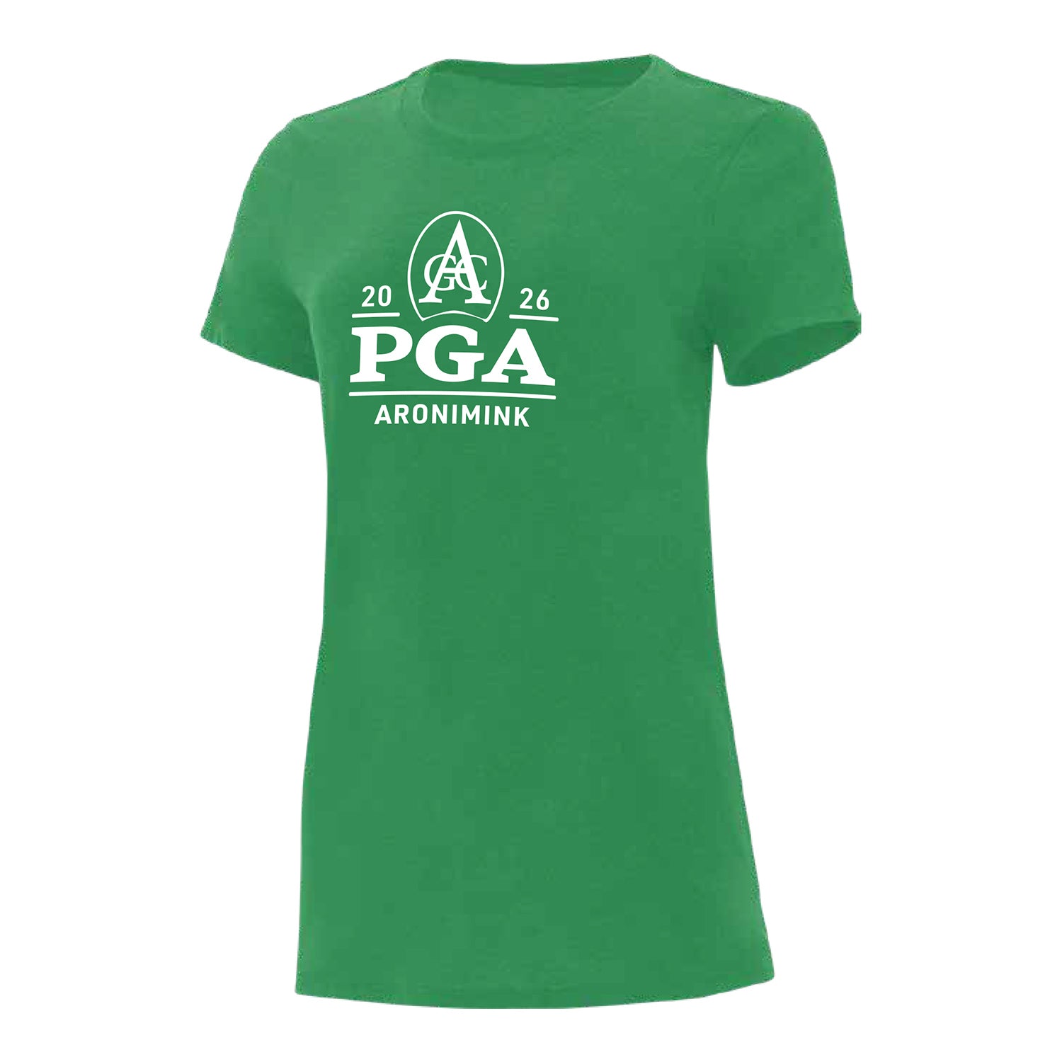 Ahead 2026 PGA Championship Women's Aronimink Logo T-Shirt in Green - Front View