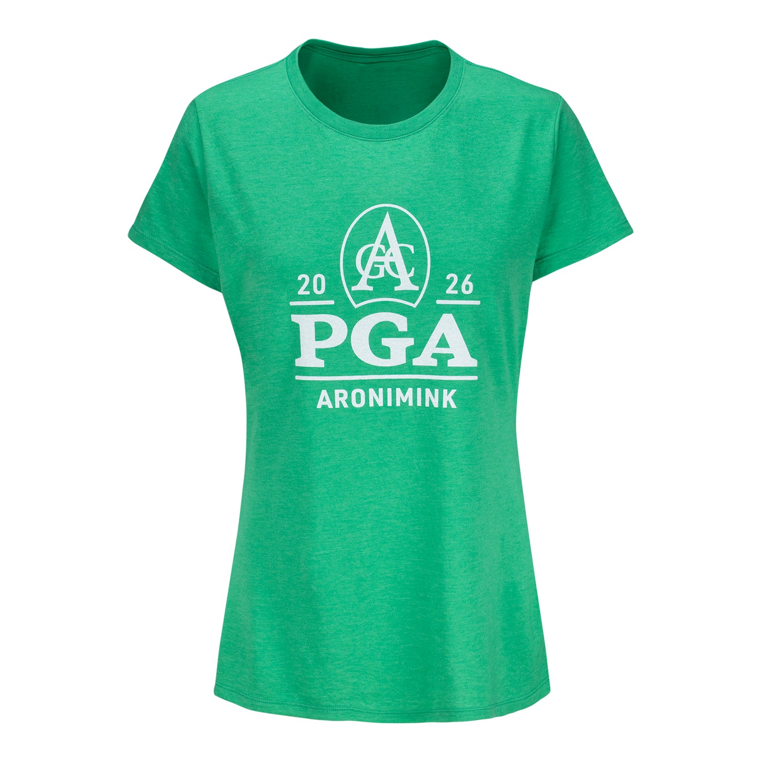 Ahead 2026 PGA Championship Women's Aronimink Logo T-Shirt in Green - Front View