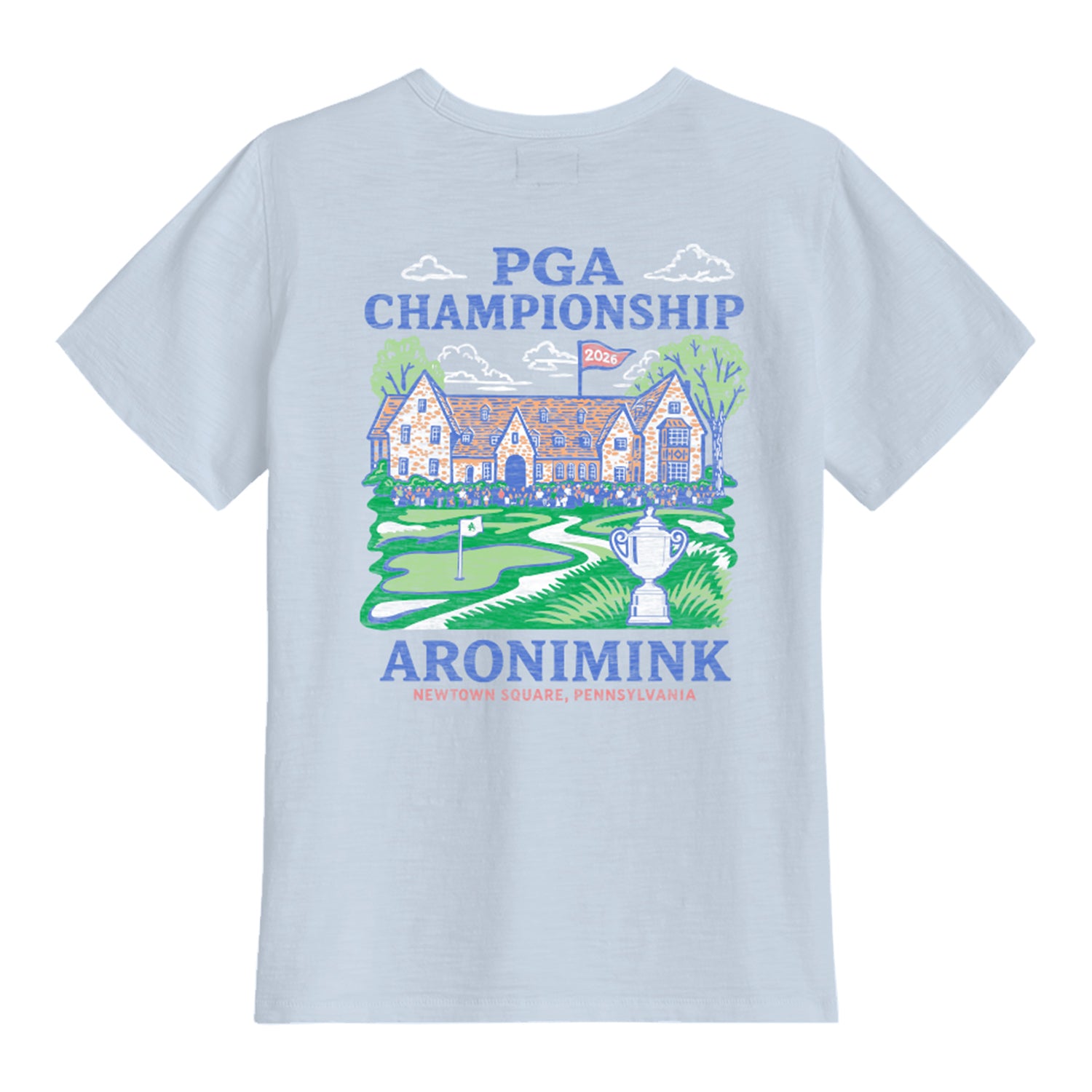 Standard Rec. 2026 PGA Championship Women's Jersey Aronimink Clubhouse T-Shirt in Skyway Blue - Back