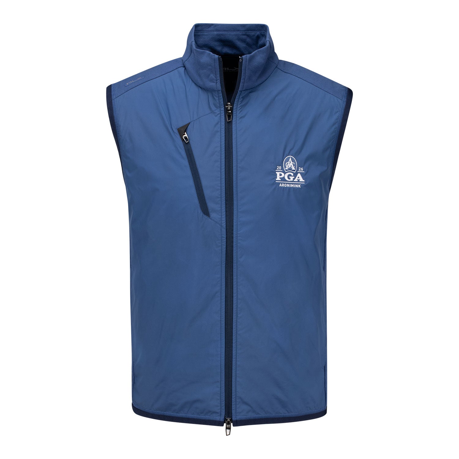 Ralph Lauren 2026 PGA Championship Tech Terry Full-Zip Vest in Old Royal Blue - Front View