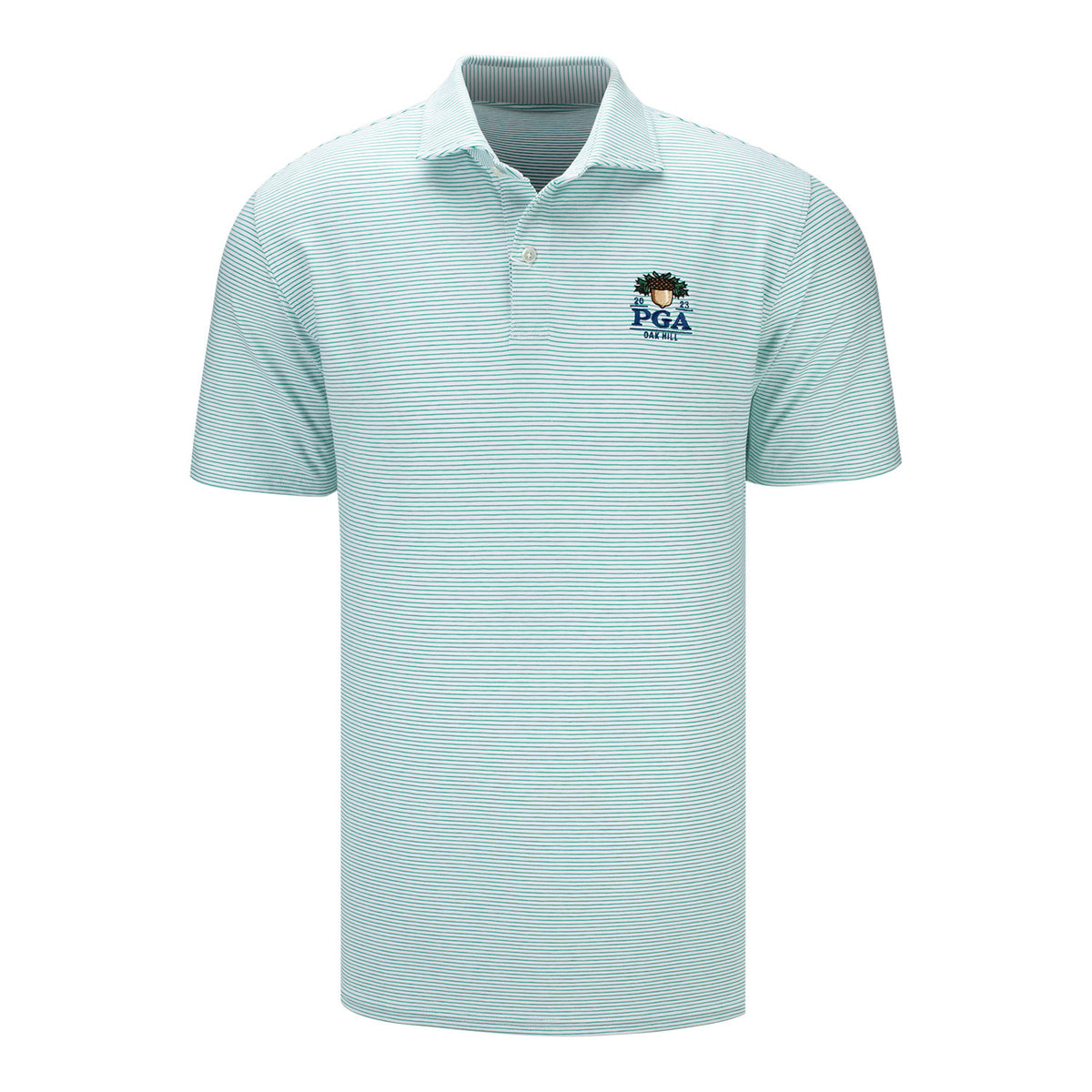 Holderness &amp; Bourne 2023 PGA Championship The Nagle Polo in Green and White- Front View
