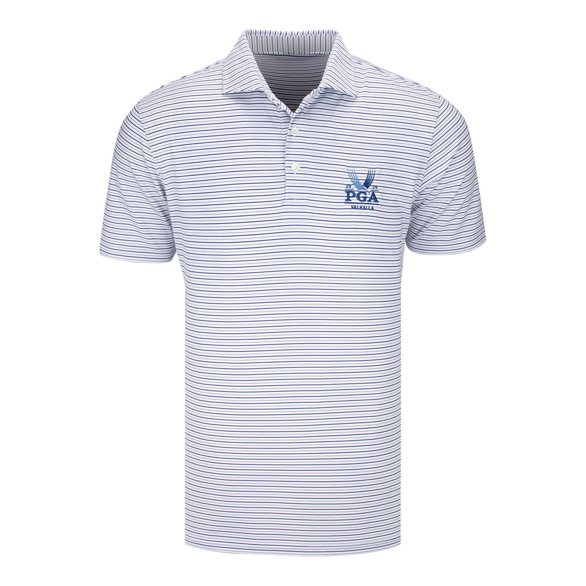 Holderness &amp; Bourne 2024 PGA Championship Bentley Golf Shirt in White / Navy - Front View