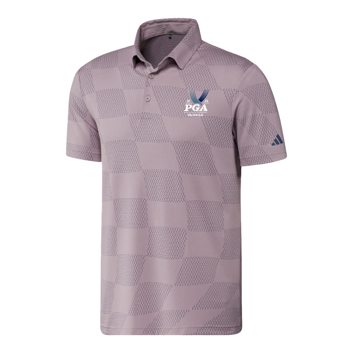 Adidas 2024 PGA Championship Men&#39;s Textured Polo in Preloved Fig - Front View