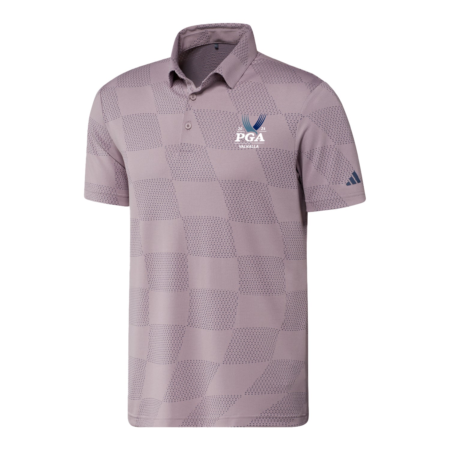 Adidas 2024 PGA Championship Men's Textured Polo in Preloved Fig - Front View