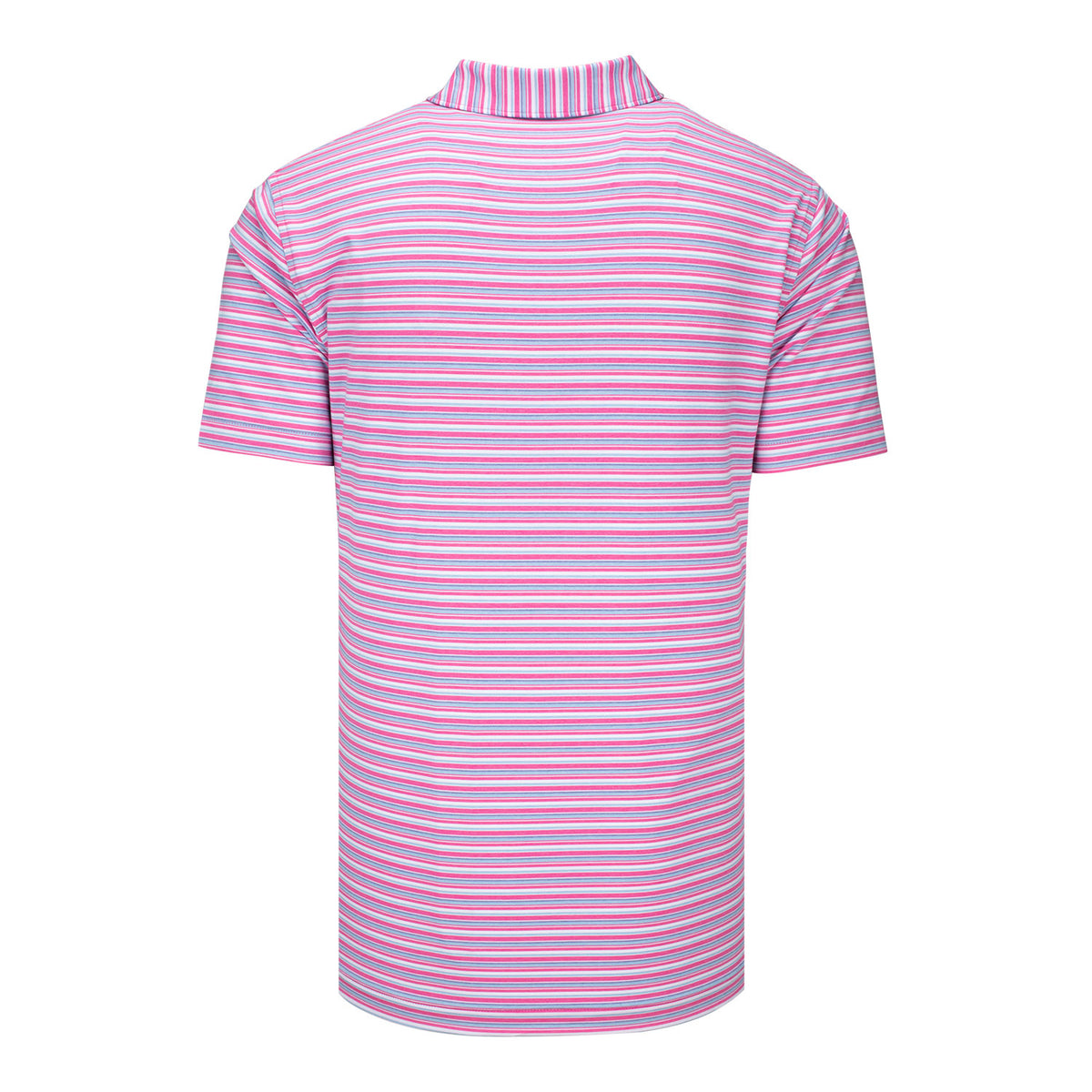 Peter Millar 2024 PGA Championship Performance Jersey Multi-Stripe Polo in Pink Ruby - Back View