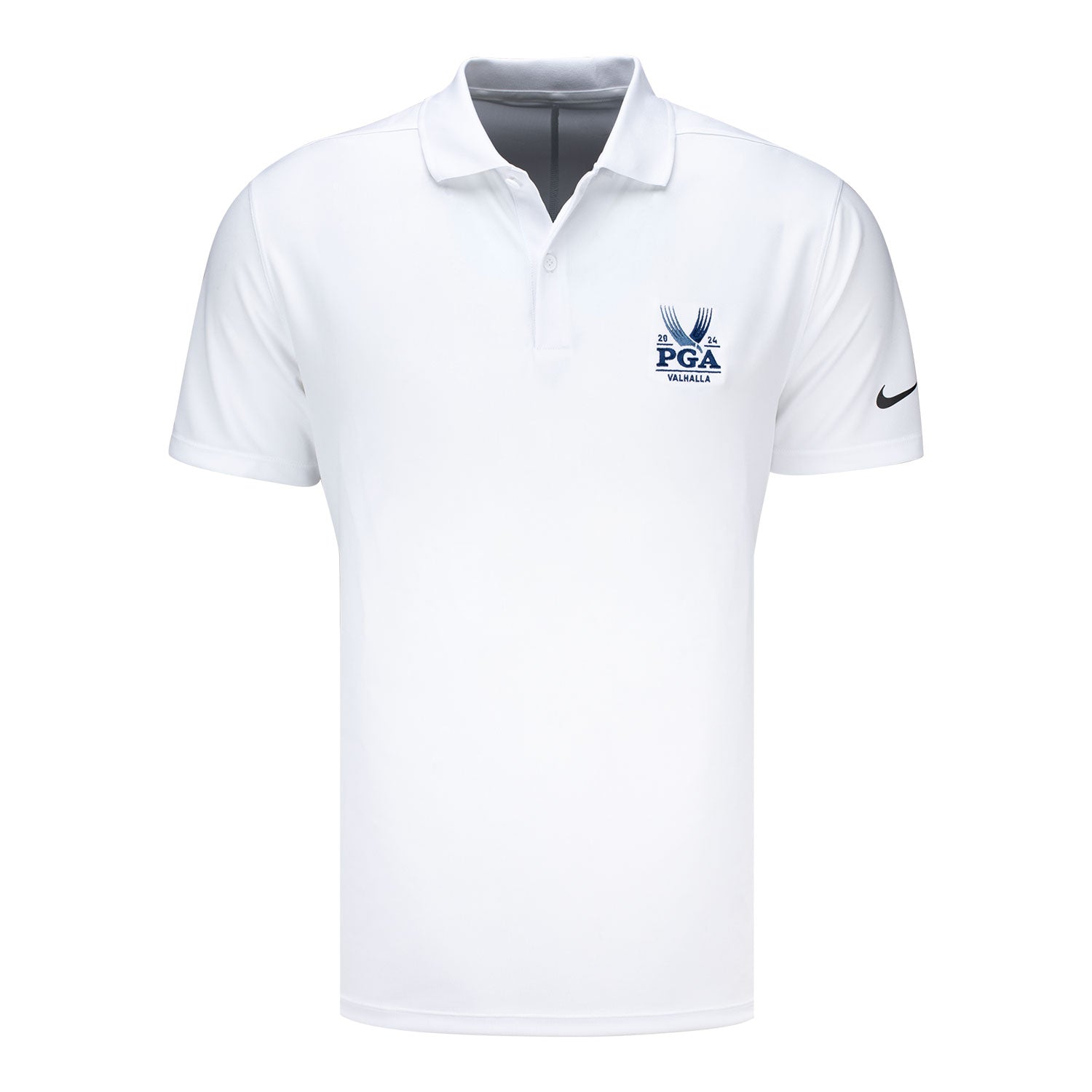 Nike 2024 PGA Championship Victory Solid Polo in White - Front View