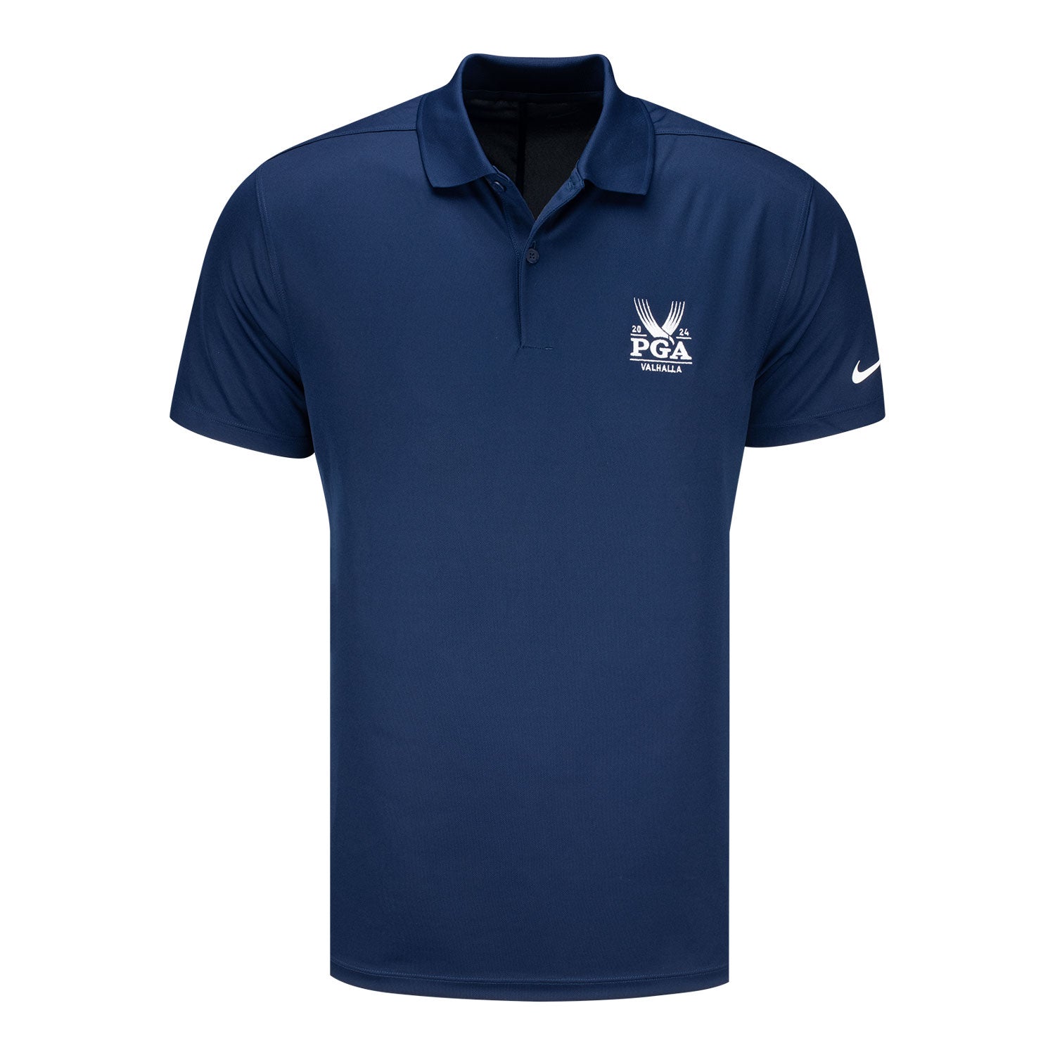 Nike 2024 PGA Championship Victory Solid Polo in Navy - Front View