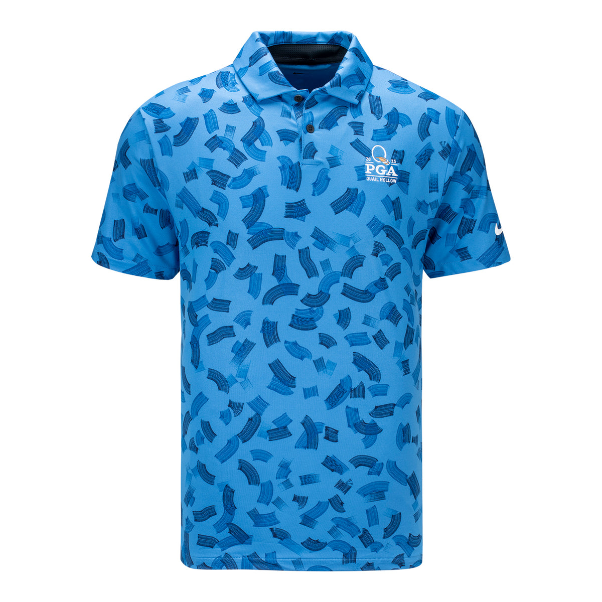 Nike 2025 PGA Championship Tour Pattern Print Polo in Star Blue - Front View