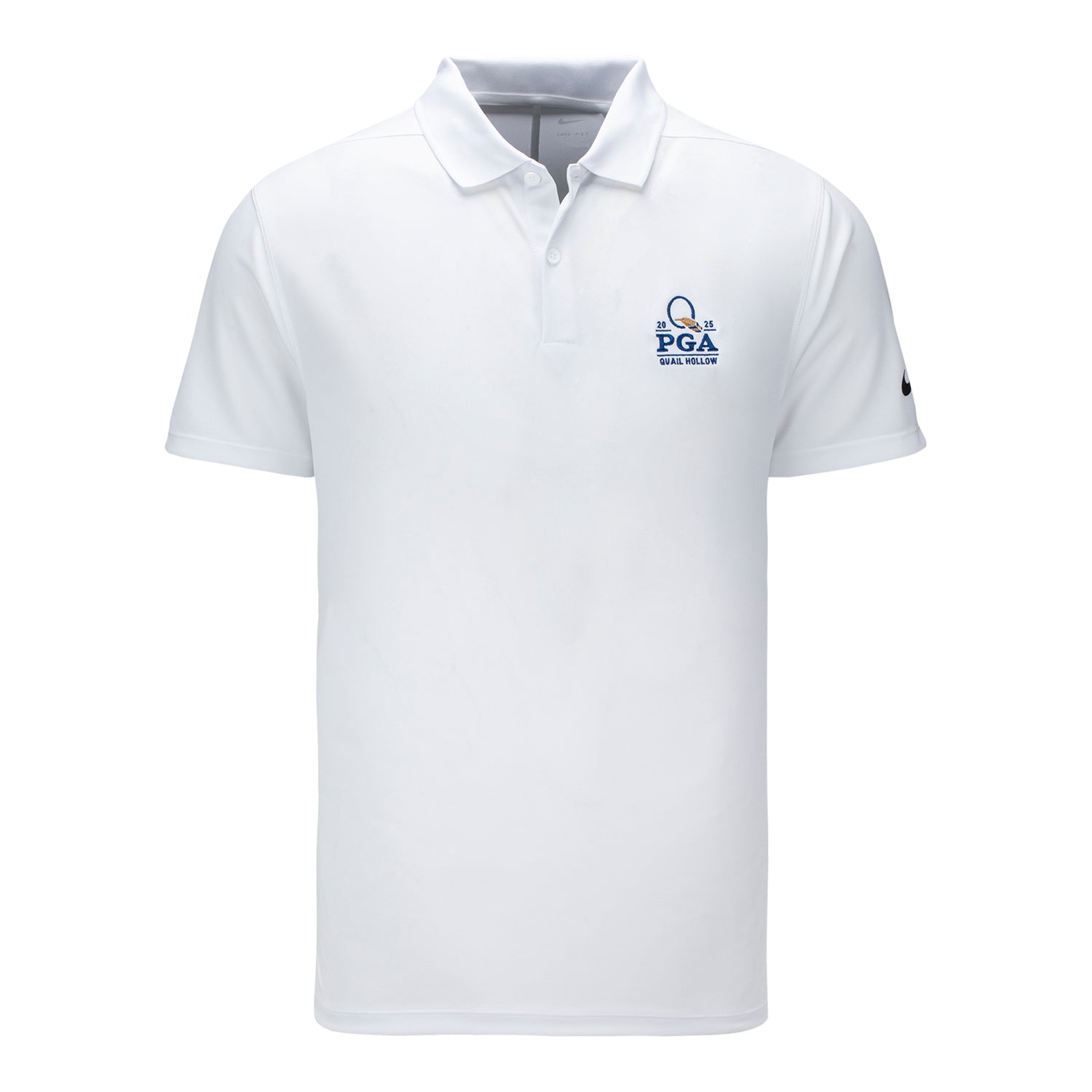 Nike 2025 PGA Championship Victory Solid Polo in White - Front View