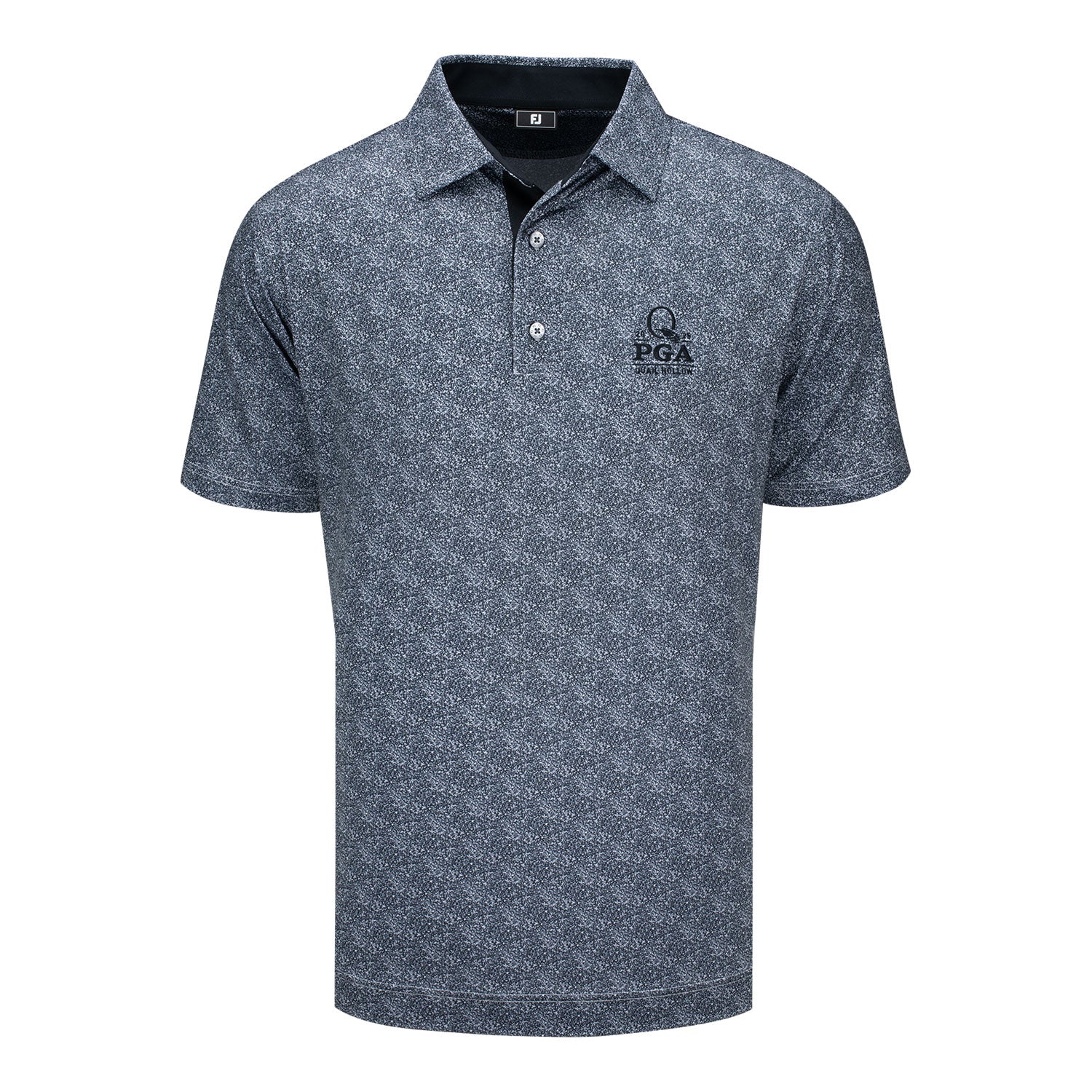 FootJoy 2025 PGA Championship Microprint Polo in Black - Front View