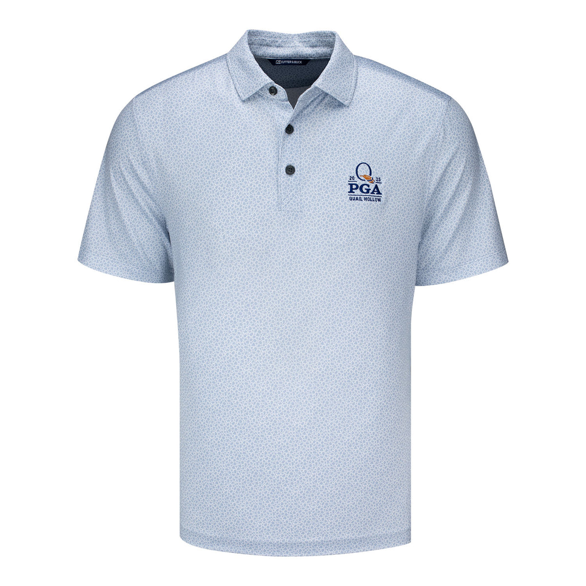 Cutter &amp; Buck 2025 PGA Championship Pebble Print Polo in Polished - Front View