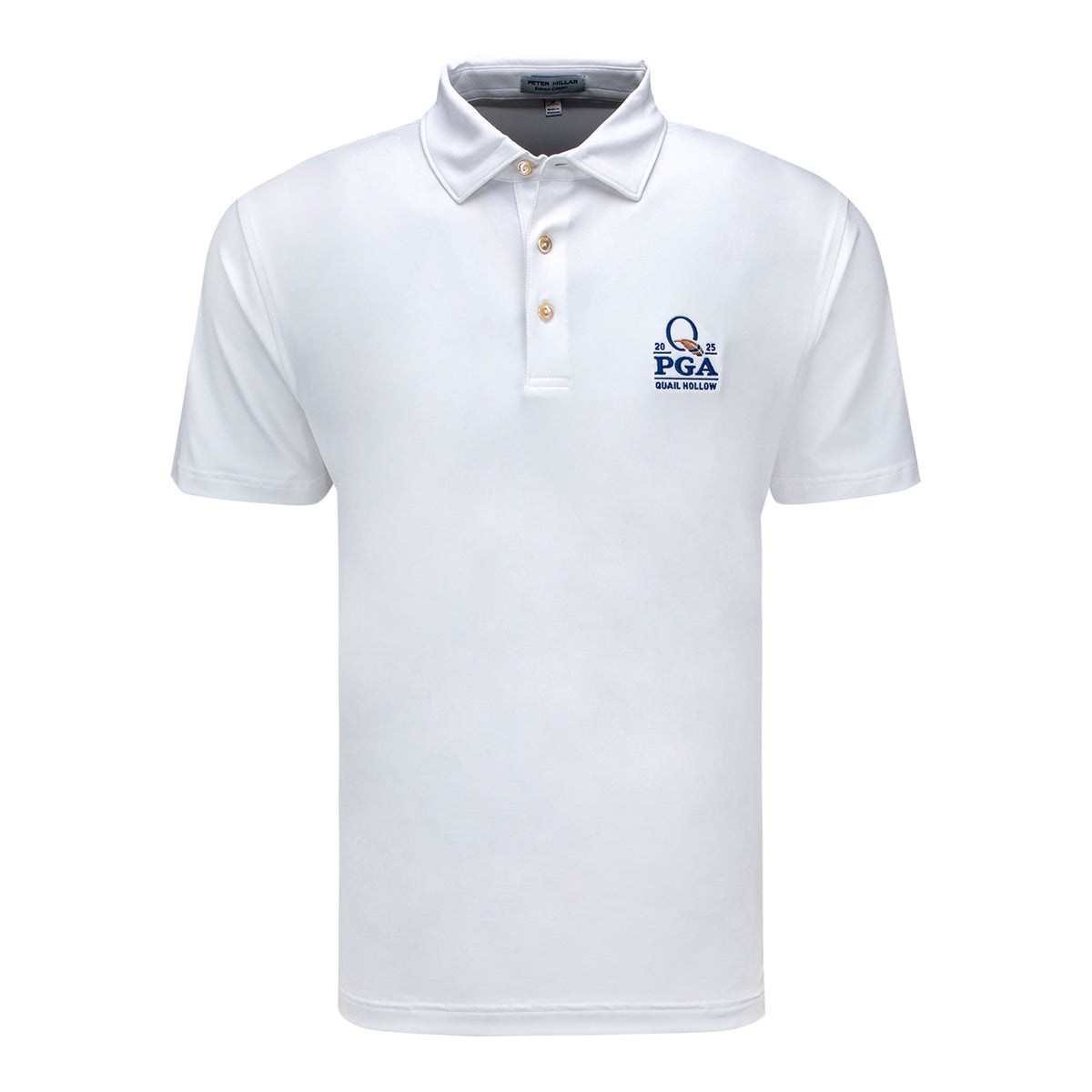 Peter Millar 2025 PGA Championship Solid Polo in White - Front View